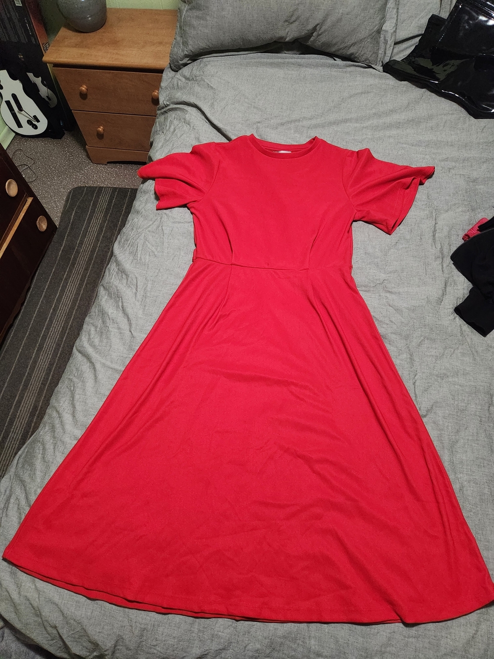 H&M Red Maxi Dress with Short Sleeves